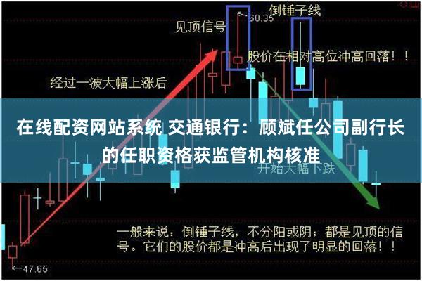 在线配资网站系统 交通银行：顾斌任公司副行长的任职资格获监管机构核准