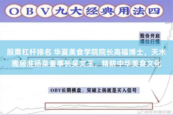 股票杠杆排名 华夏美食学院院长高福博士，天水雅居淮扬菜董事长吴文玉，精耕中华美食文化