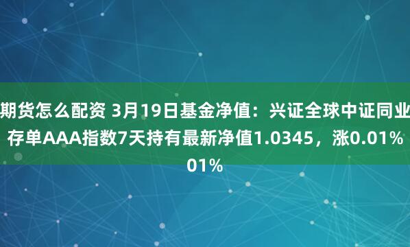 期货怎么配资 3月19日基金净值：兴证全球中证同业存单AAA指数7天持有最新净值1.0345，涨0.01%
