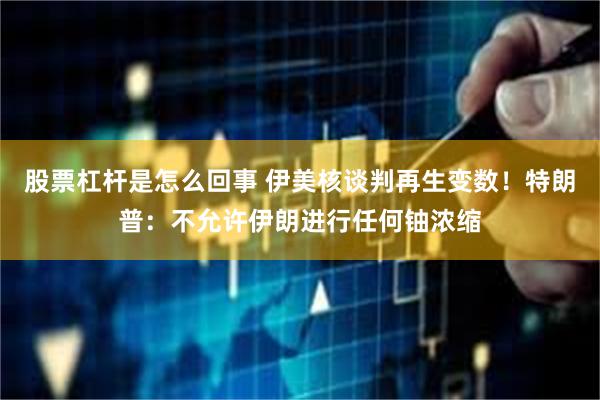 股票杠杆是怎么回事 伊美核谈判再生变数！特朗普：不允许伊朗进行任何铀浓缩