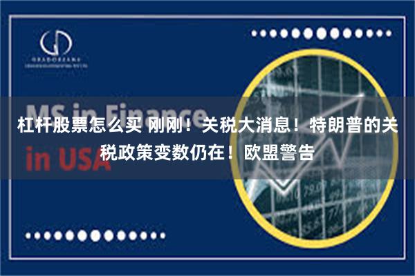 杠杆股票怎么买 刚刚！关税大消息！特朗普的关税政策变数仍在！欧盟警告